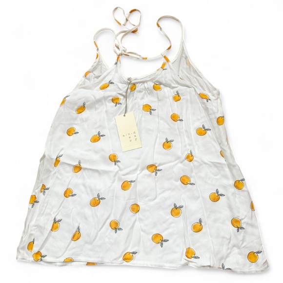 a new day Tops - Target White Orange Fruit Spaghetti Strap Tank 2017